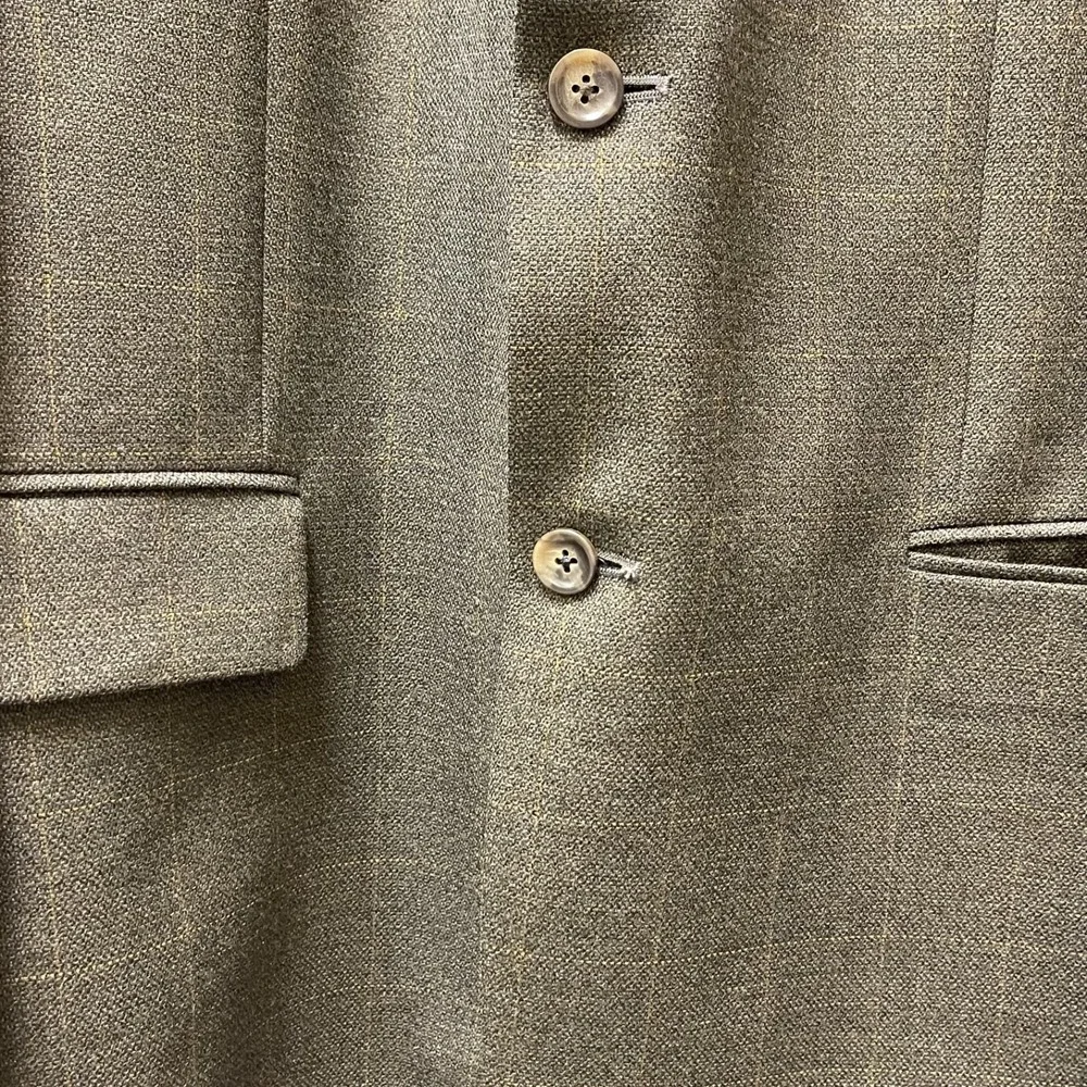 Oscar de la Renta Blazer Brown Plaid Check Soft Lambs Wool Sport Coat Jacket 42L